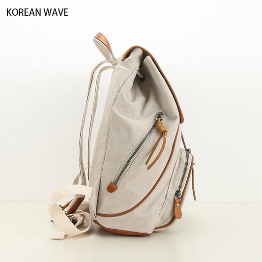 Women's Niche Fashionable Large Capacity Canvas With Backpacks