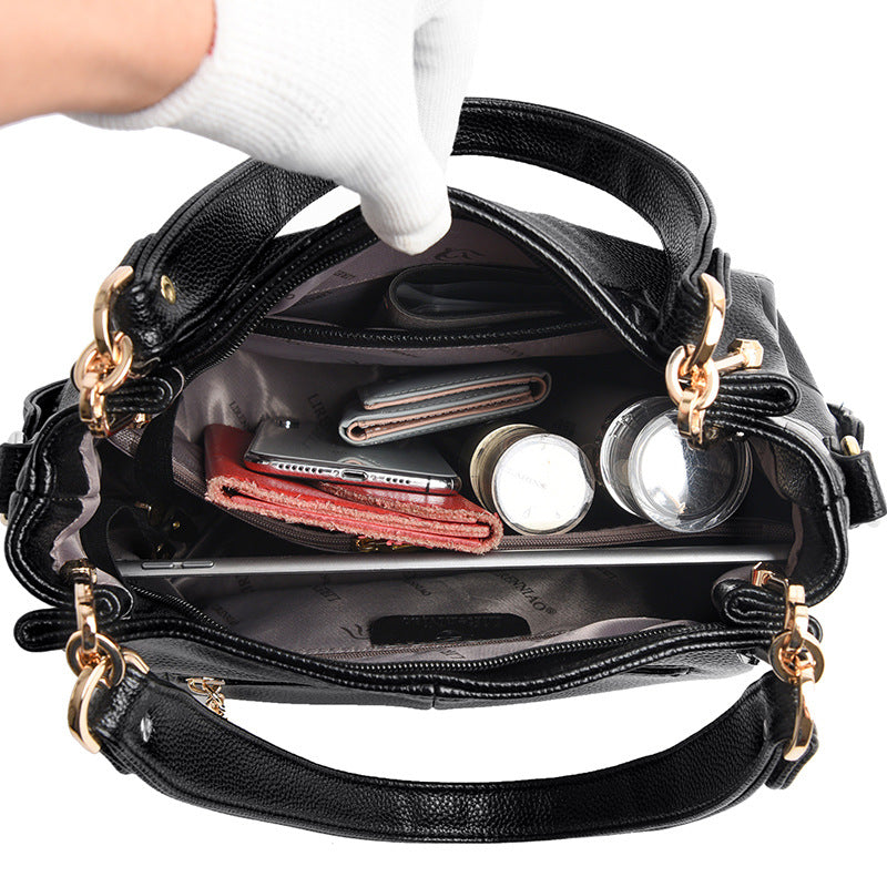 Women's Attractive Fashion Portable Textured Big Bags