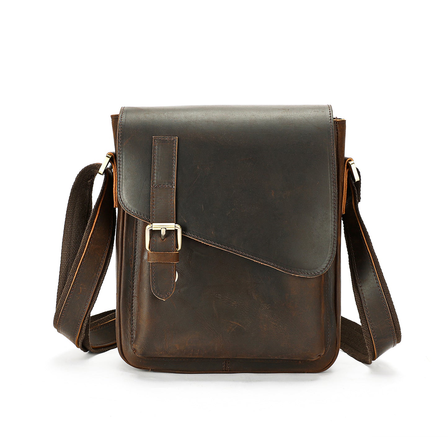 Retro Clamshell Leather First Layer Cowhide Men's Shoulder Bags