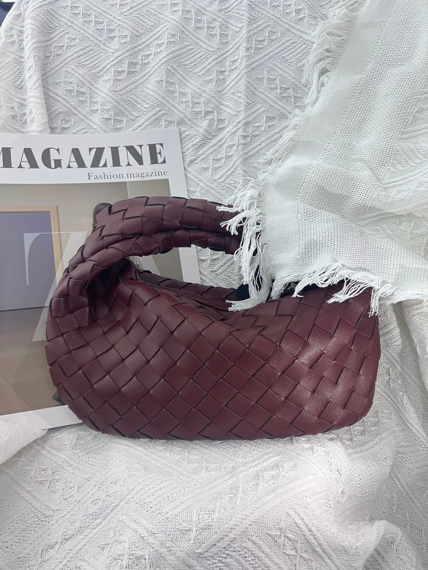 Women's Genuine Leather Hand-woven Cloud Soft Pleated Handbags