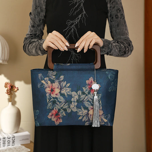 Ancient Style Cheongsam National Elegant Wooden Portable Handbags
