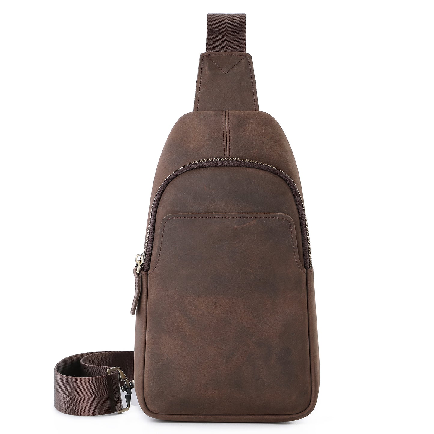 Men's Crazy Horse Leather Vintage Top Layer Men's Chest Bags