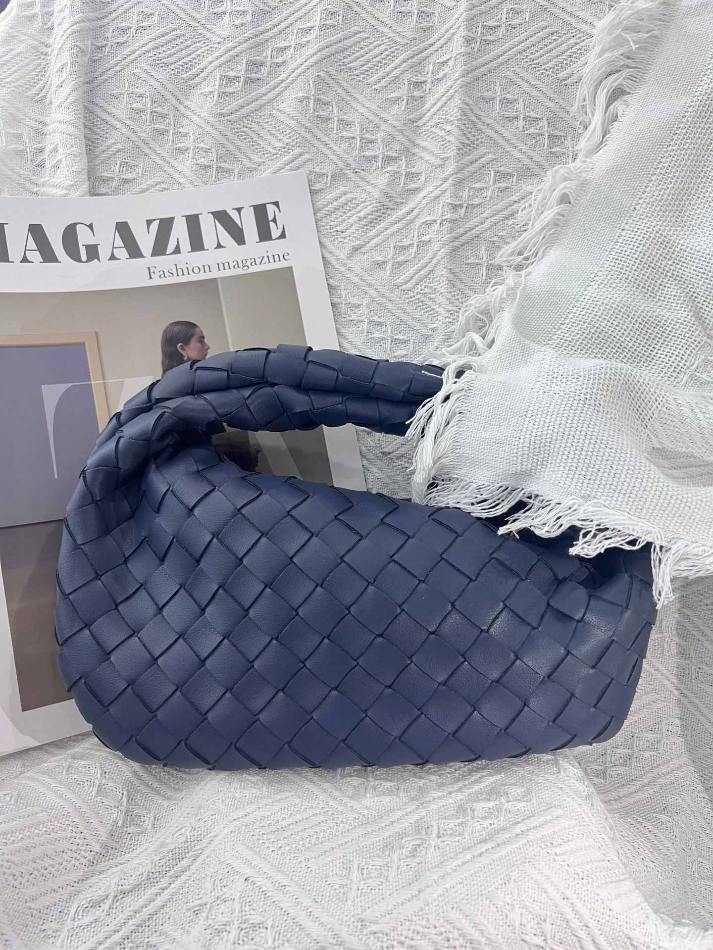 Women's Genuine Leather Hand-woven Cloud Soft Pleated Handbags