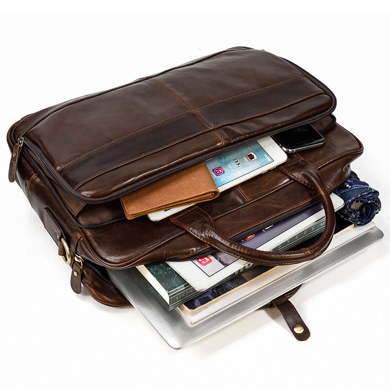 Men's Leather Vintage Business Commuter Computer Men's Briefcases