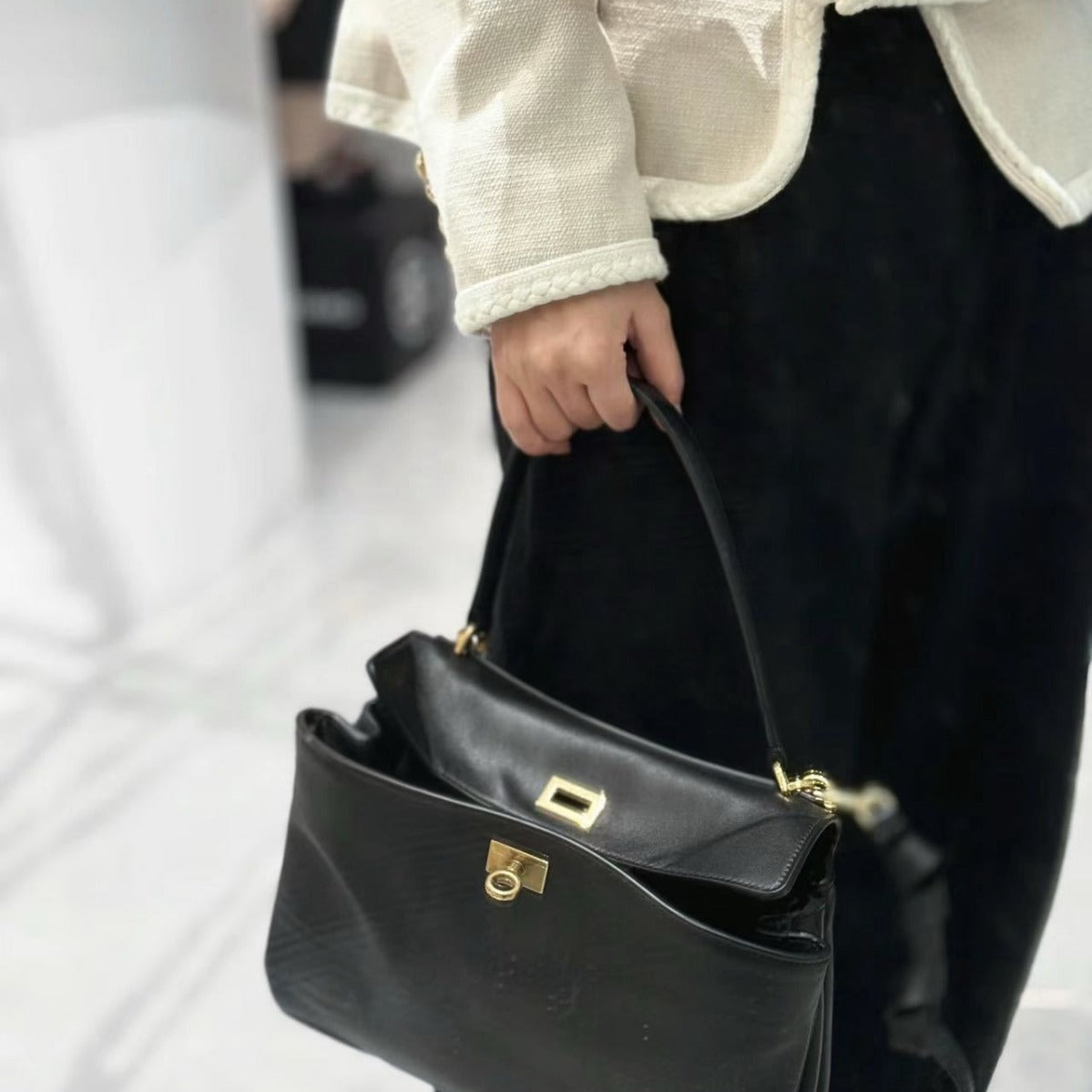 Women's Underarm Portable Genuine Leather Kelly Idle Shoulder Bags