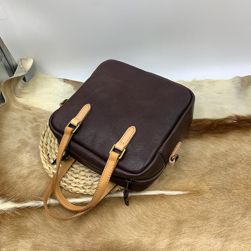 Tanning Leather Niche Retro Commuter Genuine Shoulder Bags