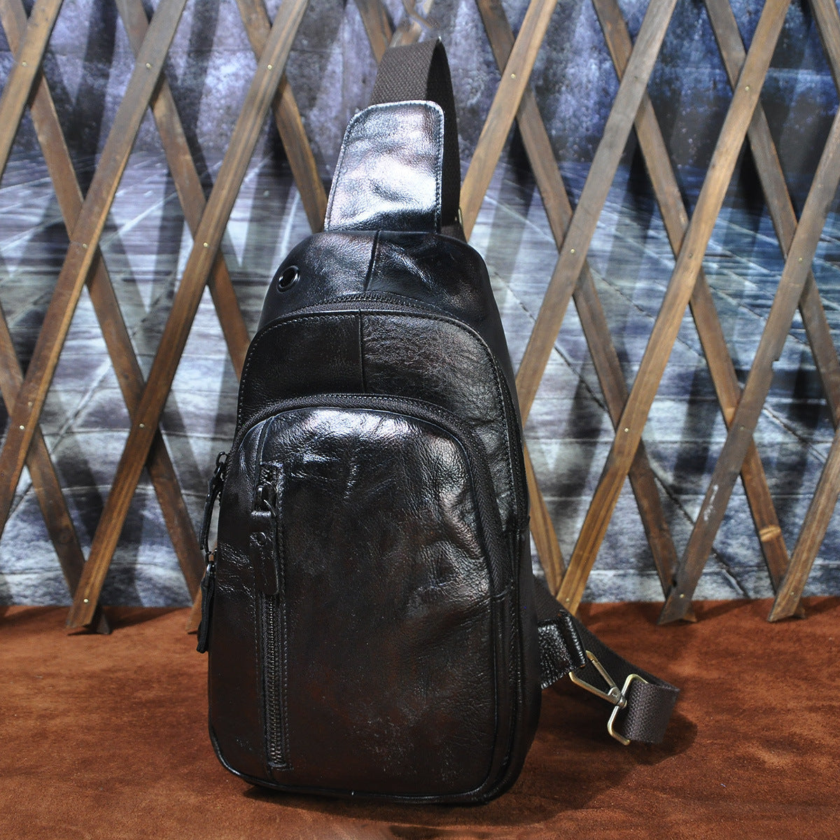 Men's Layer Crazy Horse Skin Cowhide Retro Men's Chest Bags