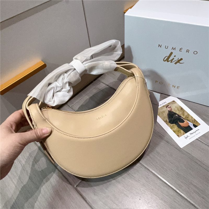Women's French Design Selenodont Genuine Leather Underarm Shoulder Bags