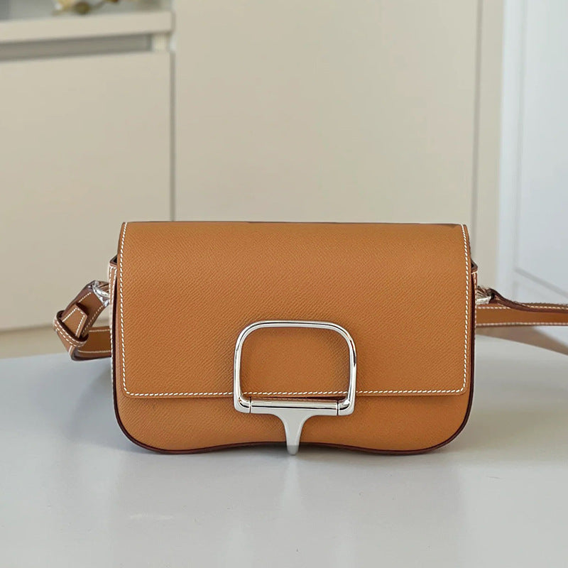 Women's High-grade Cushion Genuine Leather Saddle Cowhide Crossbody Bags