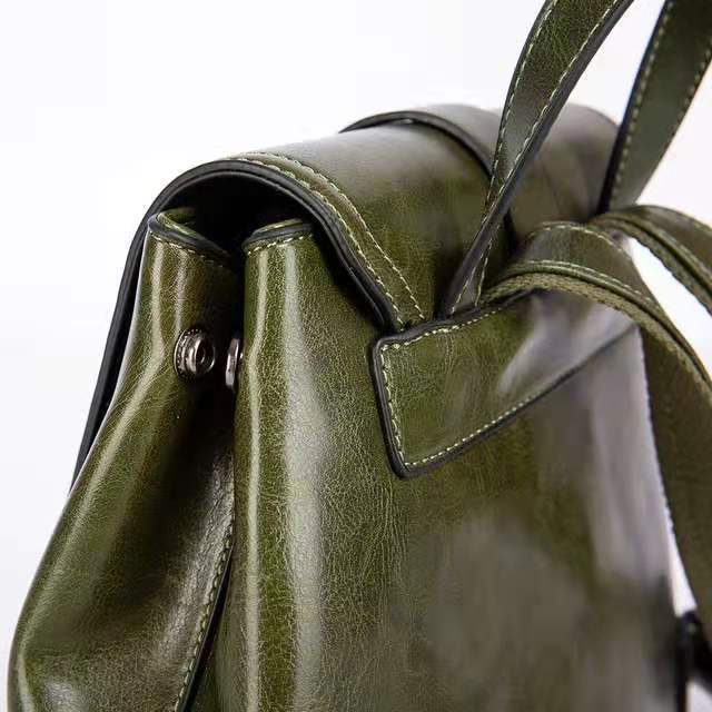 Women's Genuine Leather Fashion Storage Commuter Magnetic Backpacks