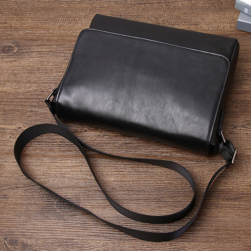 Men's Leather Top Layer Cowhide Business Horizontal Men's Messenger Bags
