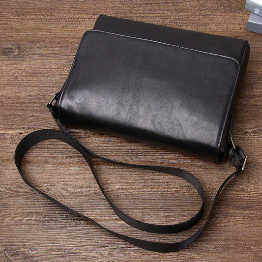 Men's Leather Top Layer Cowhide Business Horizontal Men's Messenger Bags