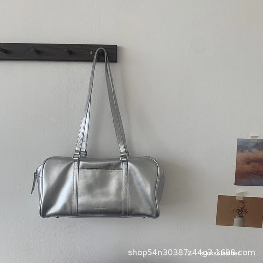 Women's Classy Niche Textured Cowhide Glossy Tote Bags