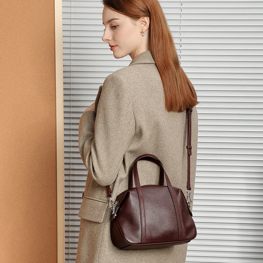 Women's High-grade Niche Leather Boston Pillow Portable Crossbody Bags
