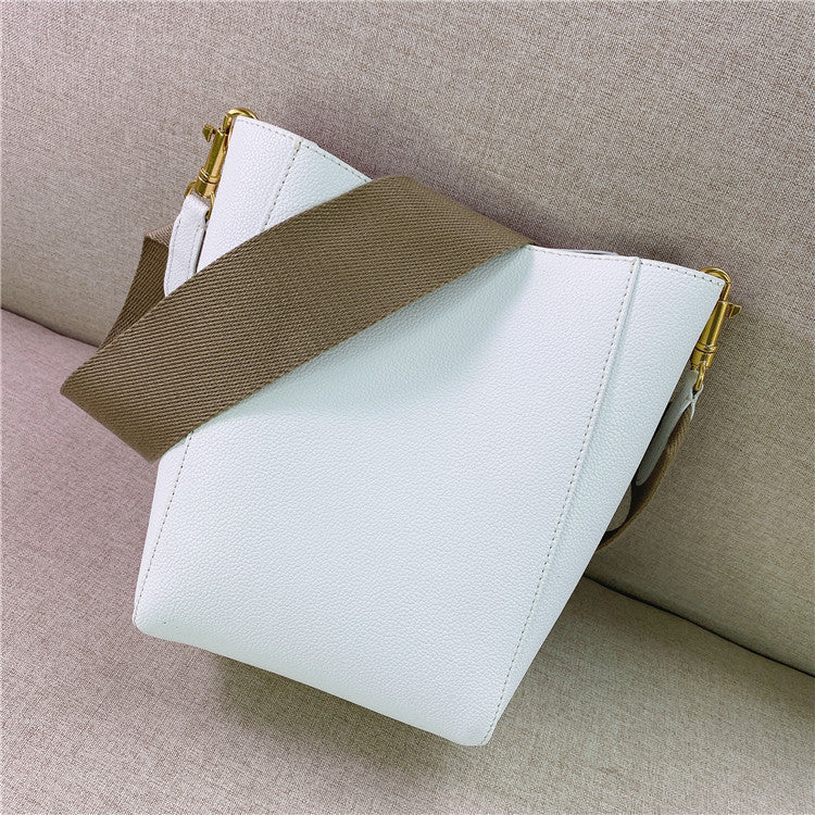 Women's Wide Strap Single Leather Simple Son Bags