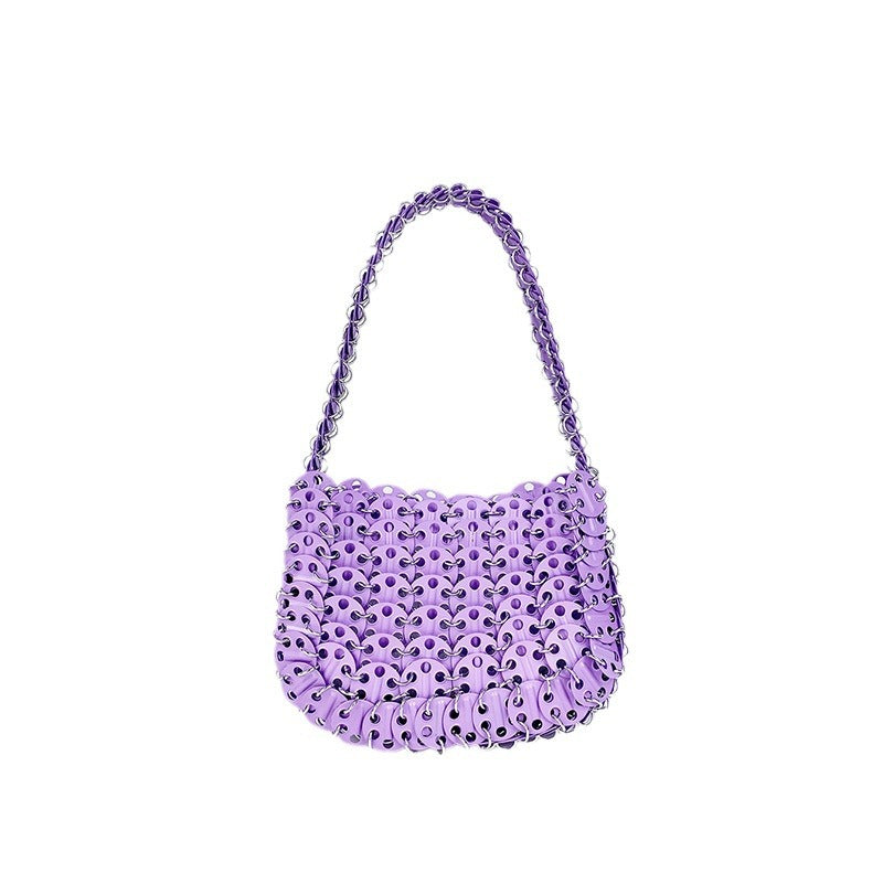 Women's Painted Iron Sequins Solid Color Portable Armpit Bags
