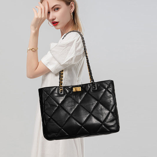 Women's Sheepskin Large Capacity Genuine Leather High-grade Tote Bags