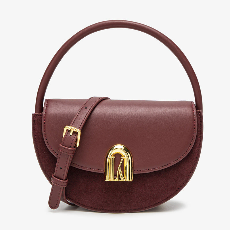 Women's Leather High-grade Niche Semicircle Matte Fashion Crossbody Bags