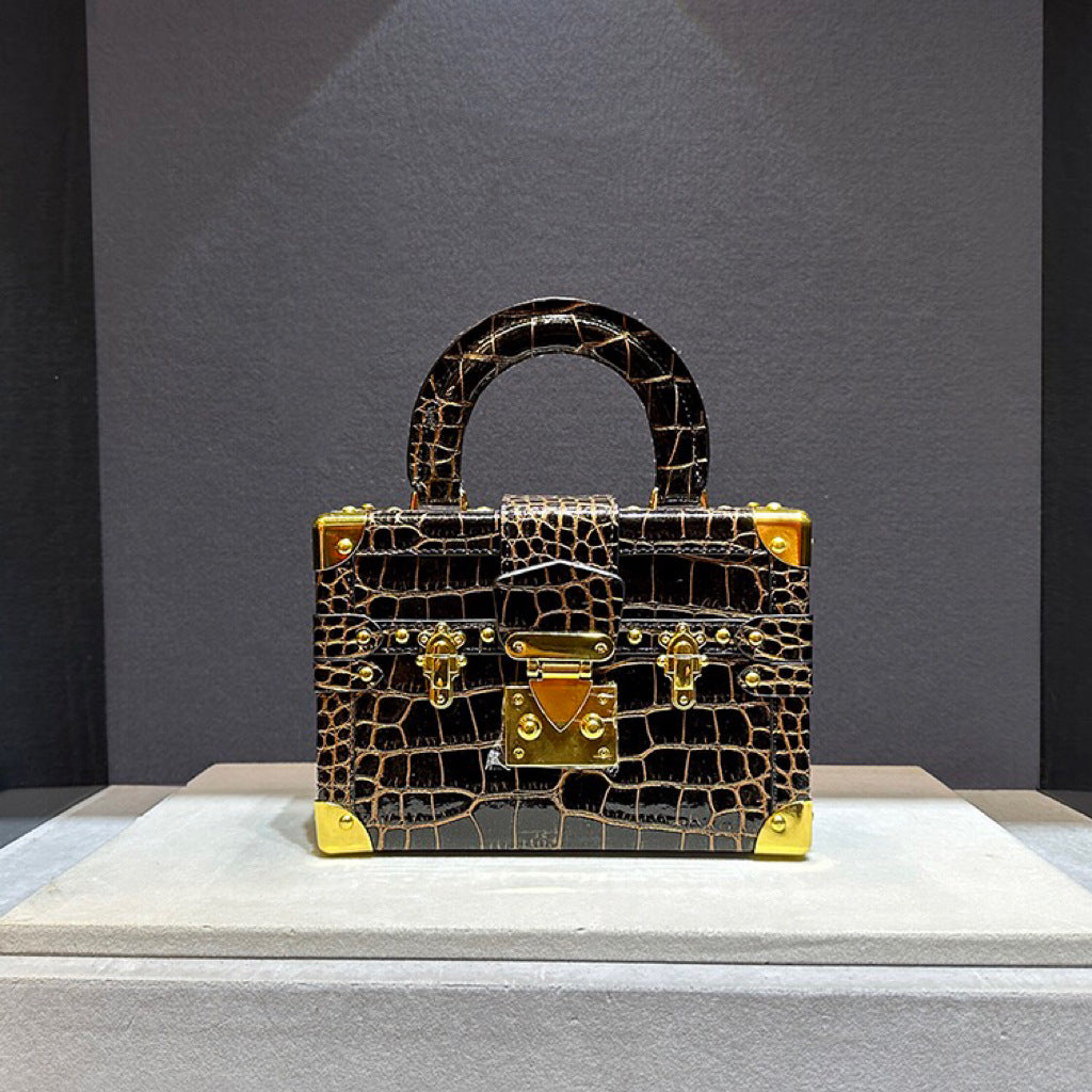 Women's High-grade Genuine Leather Snake Pattern Portable Crossbody Bags