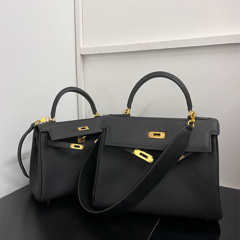 Women's Kelly Genuine Leather First Layer Cowhide Handbags
