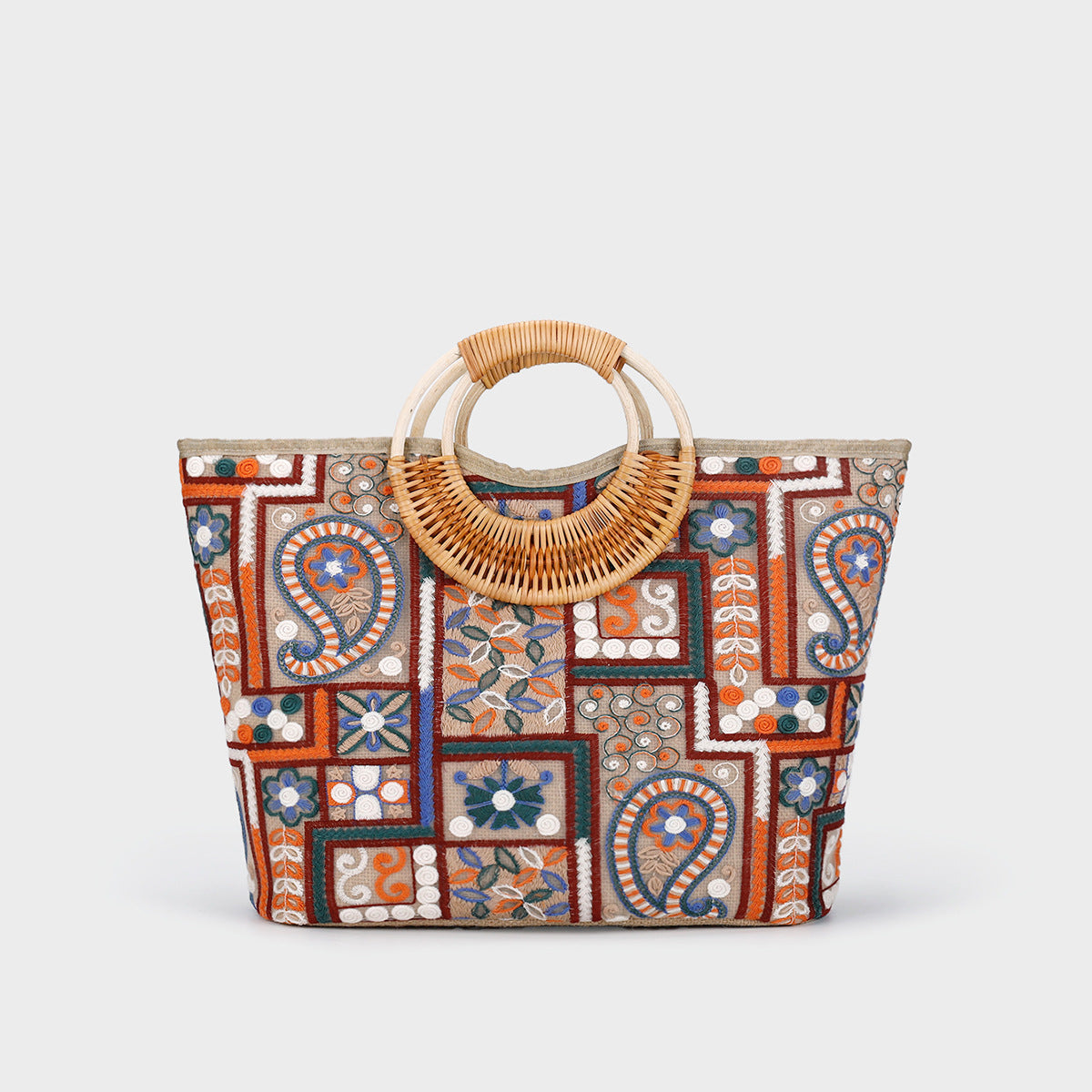 Women's Straw High-grade Niche Embroidered Large Capacity Tote Bags