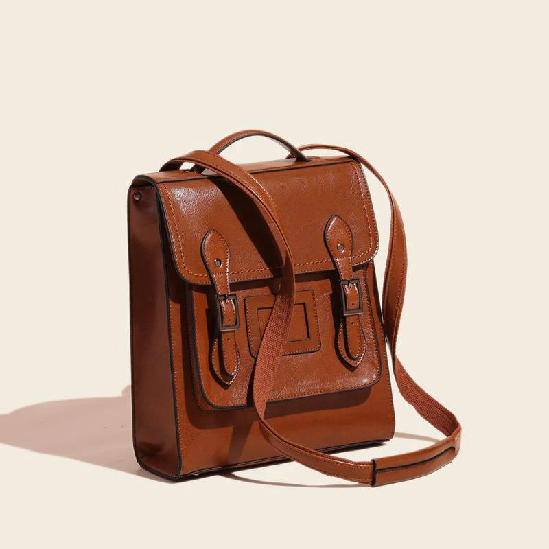 Women's Fashion Genuine Leather Oil Wax Cowhide Backpacks