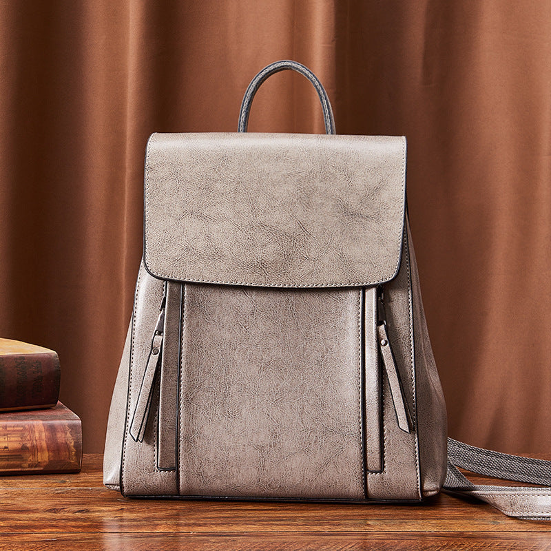 Women's Authentic Leather Lightweight Waterproof Style Commuter Backpacks