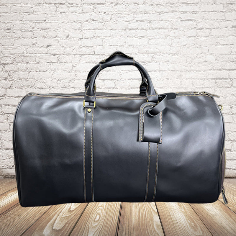 Men's Genuine Leather Oversized With Shoe Compartments Luggage