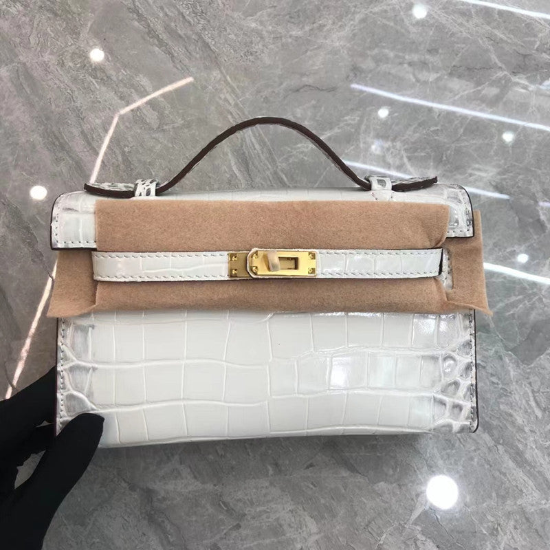 Women's Crocodile Pattern Generation Kelly Fashion Portable Small Square Bags