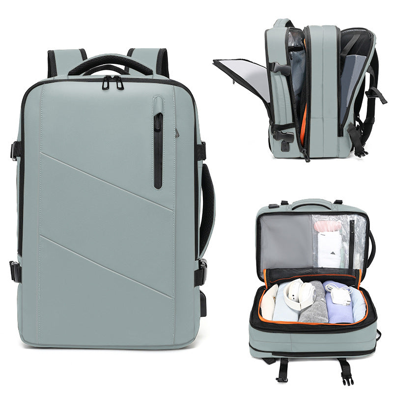 Simple Waterproof Derm Leather Fashion Business Backpacks