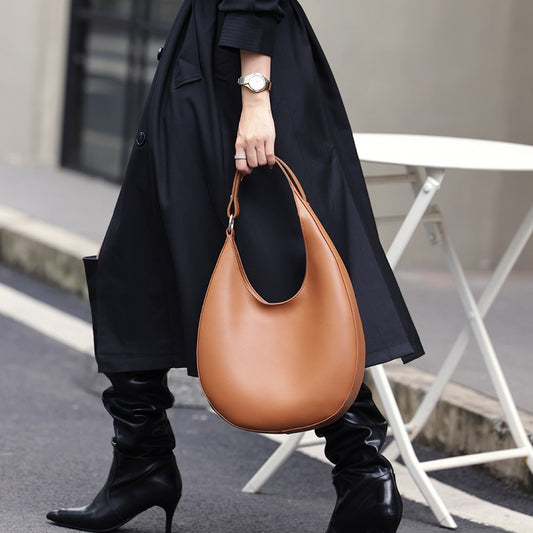 Women's Underarm Genuine Leather Design Selenodont Fashion Tote Bags