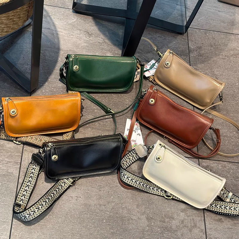 Women's Genuine Leather Fashionable Commuter Design Cowhide Crossbody Bags