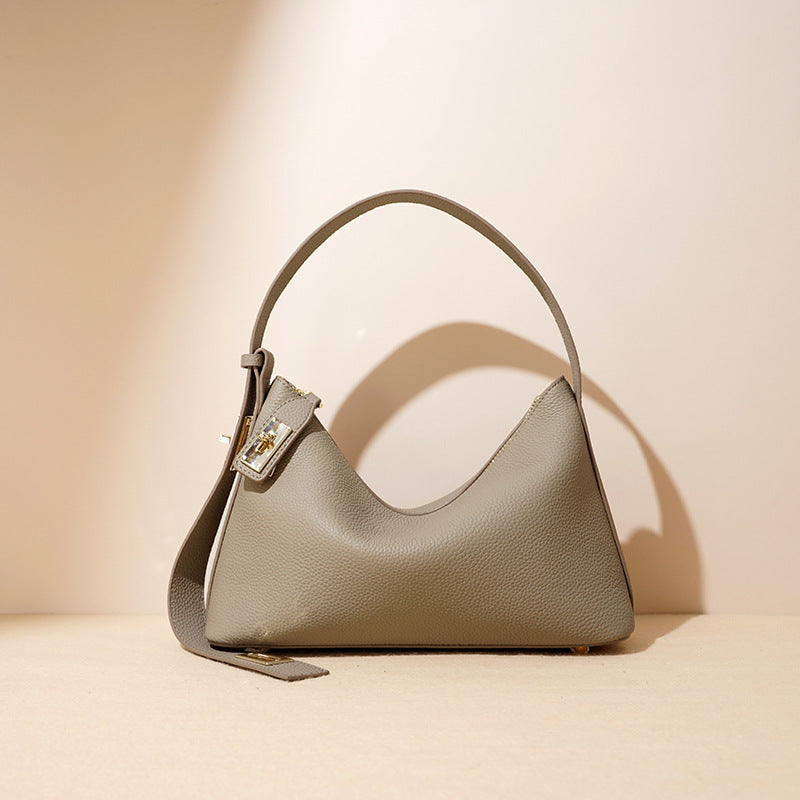 Layer Cowhide Leather Female Dumpling Commuter High Handbags