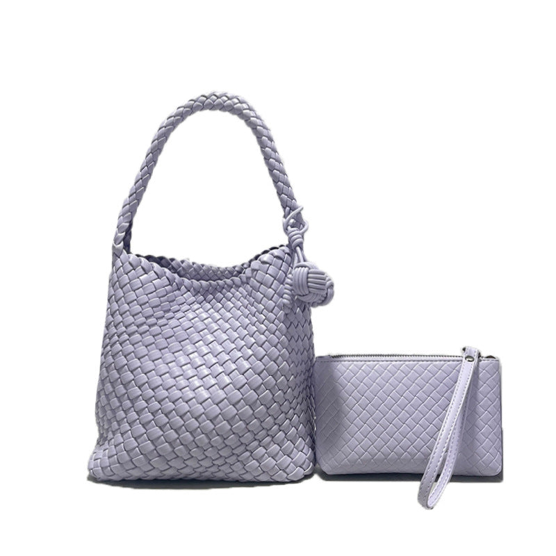 Hand-woven Double Ball Portable Fashion Vegetable Bucket Bags