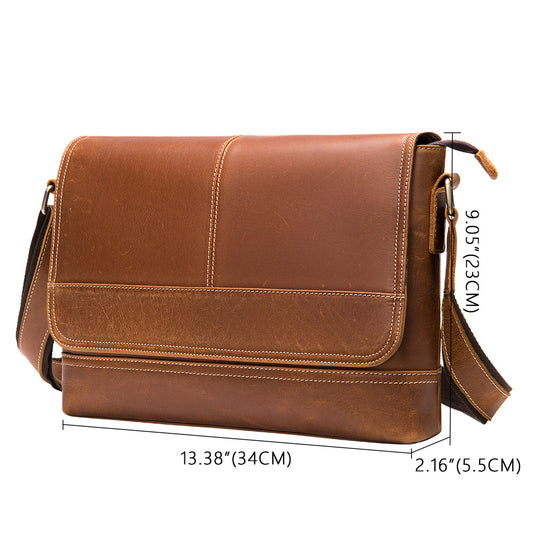 Men's Retro Crazy Horse Leather Genuine Large Capacity Men's Bags