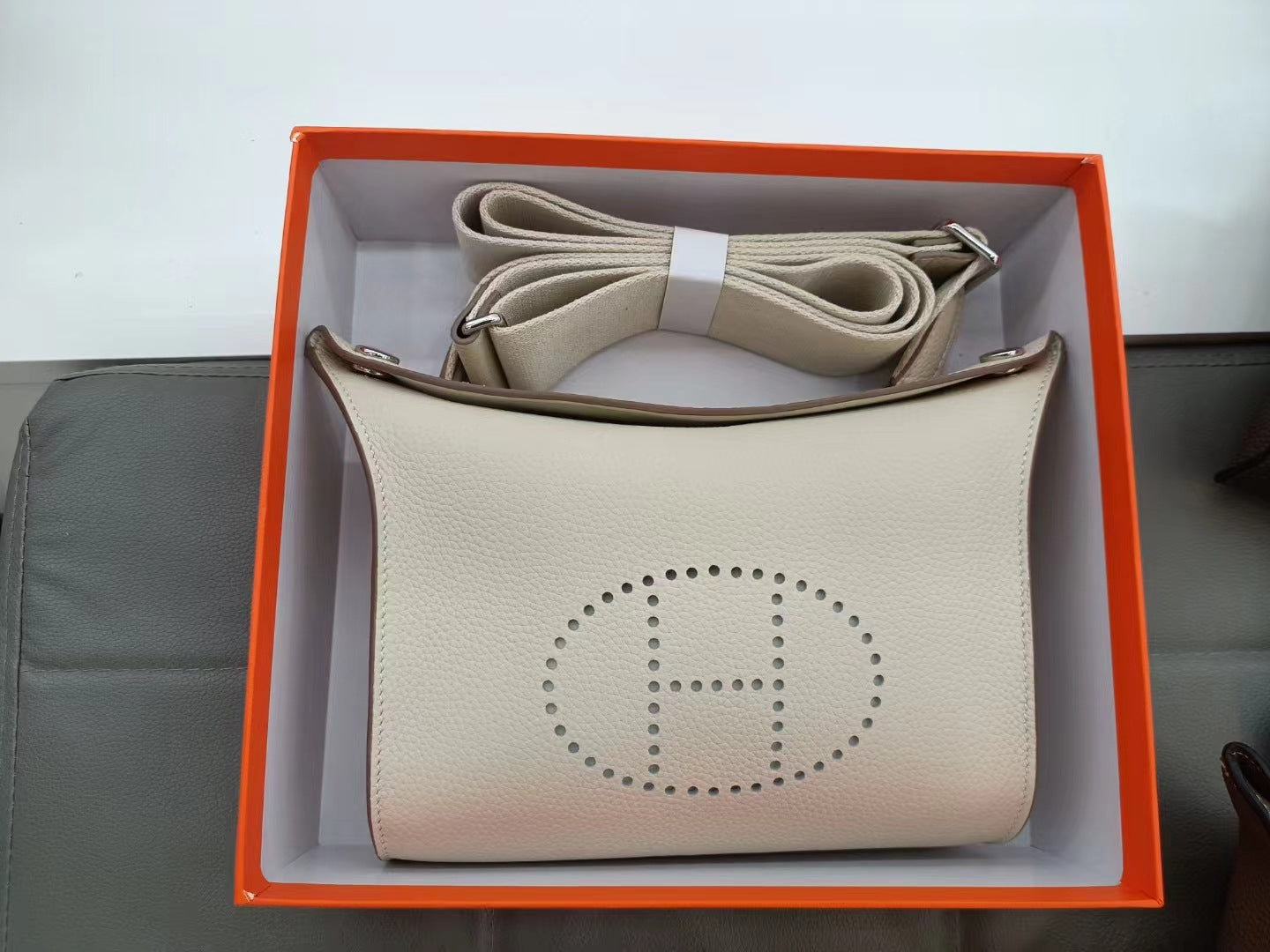 Women's Genuine Leather Mini Kelly First Layer Small Square Bags