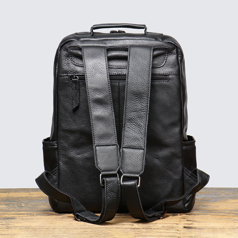 Women's & Men's Retro First Layer Cowhide Leather Computer Backpacks
