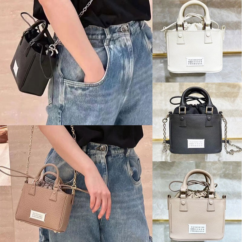 Women's Fashionable Design Genuine Leather Vegetable Basket Bucket Bags