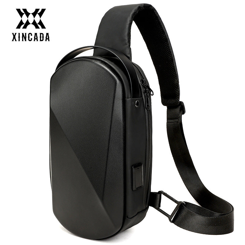 Men's Fashion Geometric Metal Sense Business Design Men's Messenger Bags