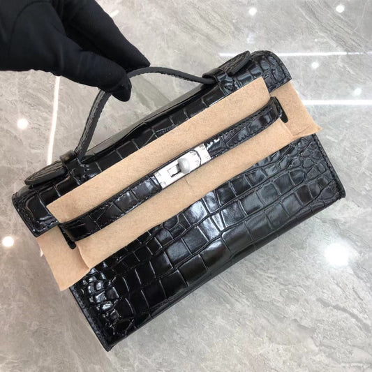 Women's Crocodile Pattern Generation Kelly Fashion Portable Small Square Bags