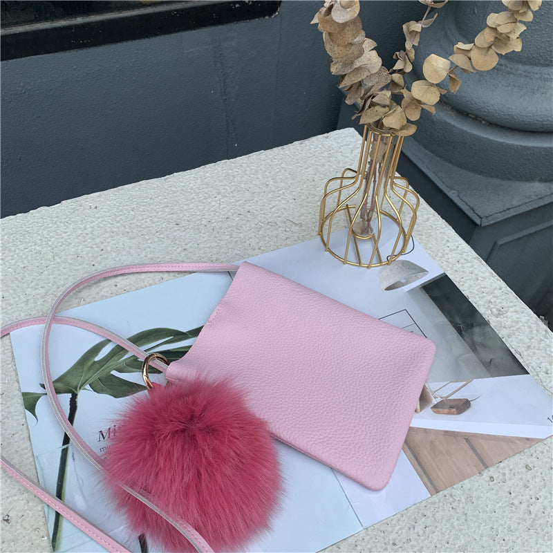 Women's Leather Simple First Layer Cowhide Korean Phone Bags