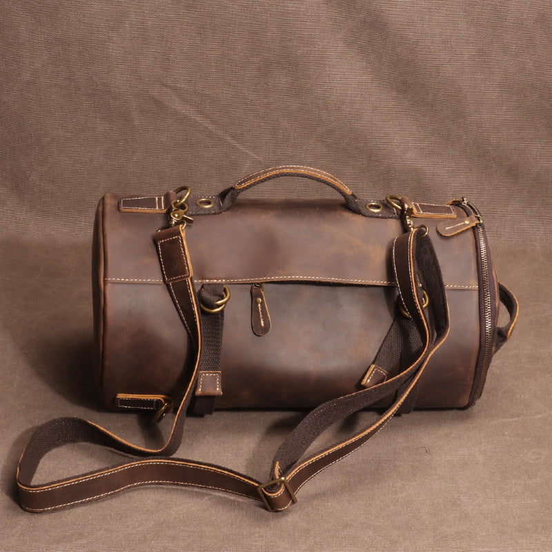 Men's Crazy Horse Leather Large Capacity First Bags