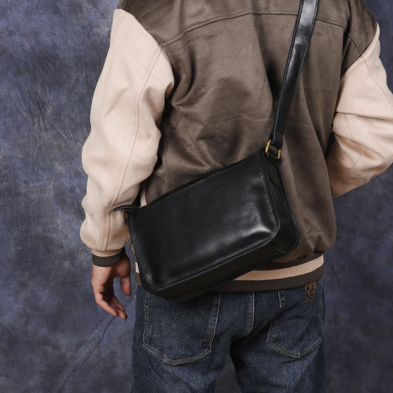 Men's Leather Genuine Handmade First Layer Cowhide Men's Shoulder Bags