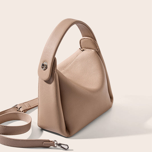 Cowhide Leather Soft Smoke Female Niche Tote Bags