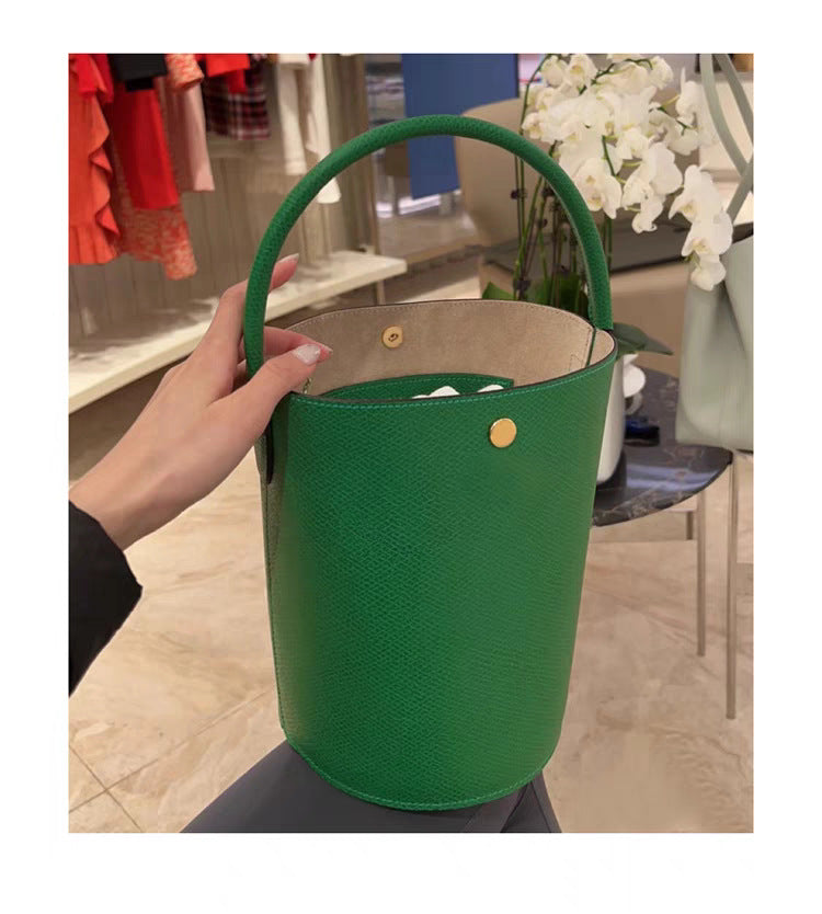 Women's Fortune Fashion Portable Cowhide Simple Versatile Bucket Bags