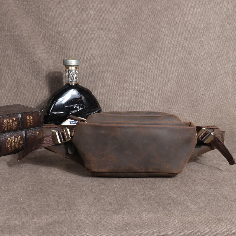 Men's Trendy Leather Multifunctional Crazy Horse Men's Waist Packs