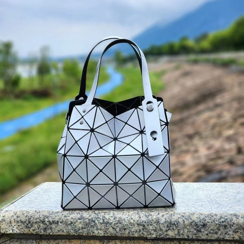 Women's September Underarm Geometric Diamond Pattern Box Shoulder Bags