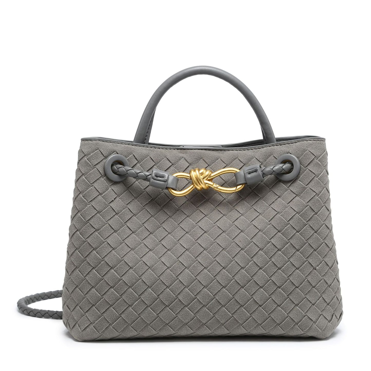 Women's Suede Frosted Woven Portable Metal Butterfly Tote Bags