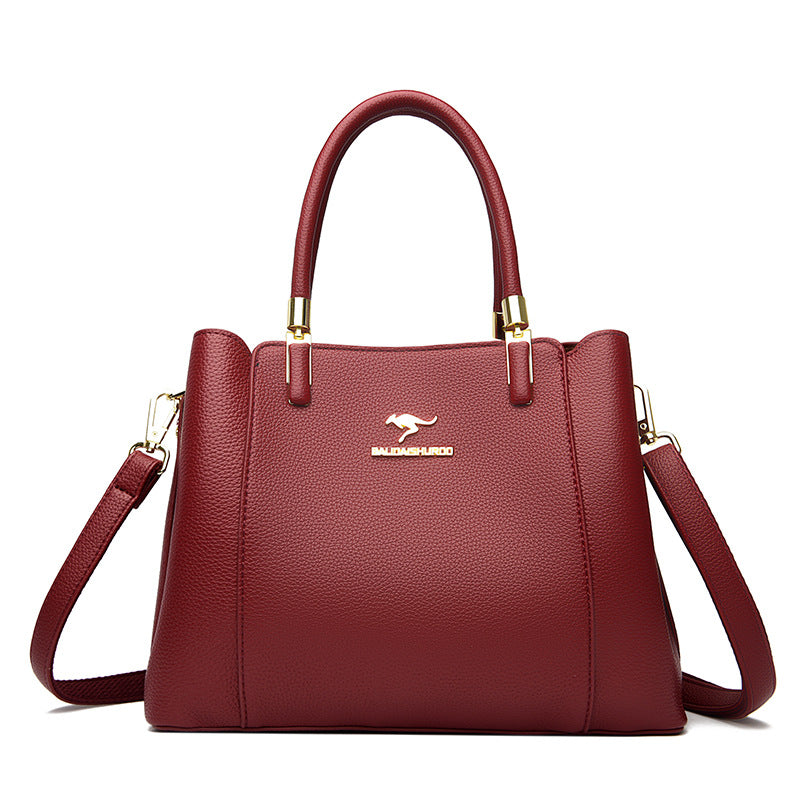 Women's Versatile Large Capacity Soft Leather Mother Handbags