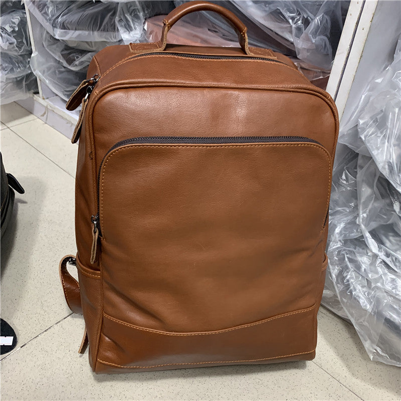 Women's & Men's & Genuine Leather Large Capacity Business Computer Backpacks